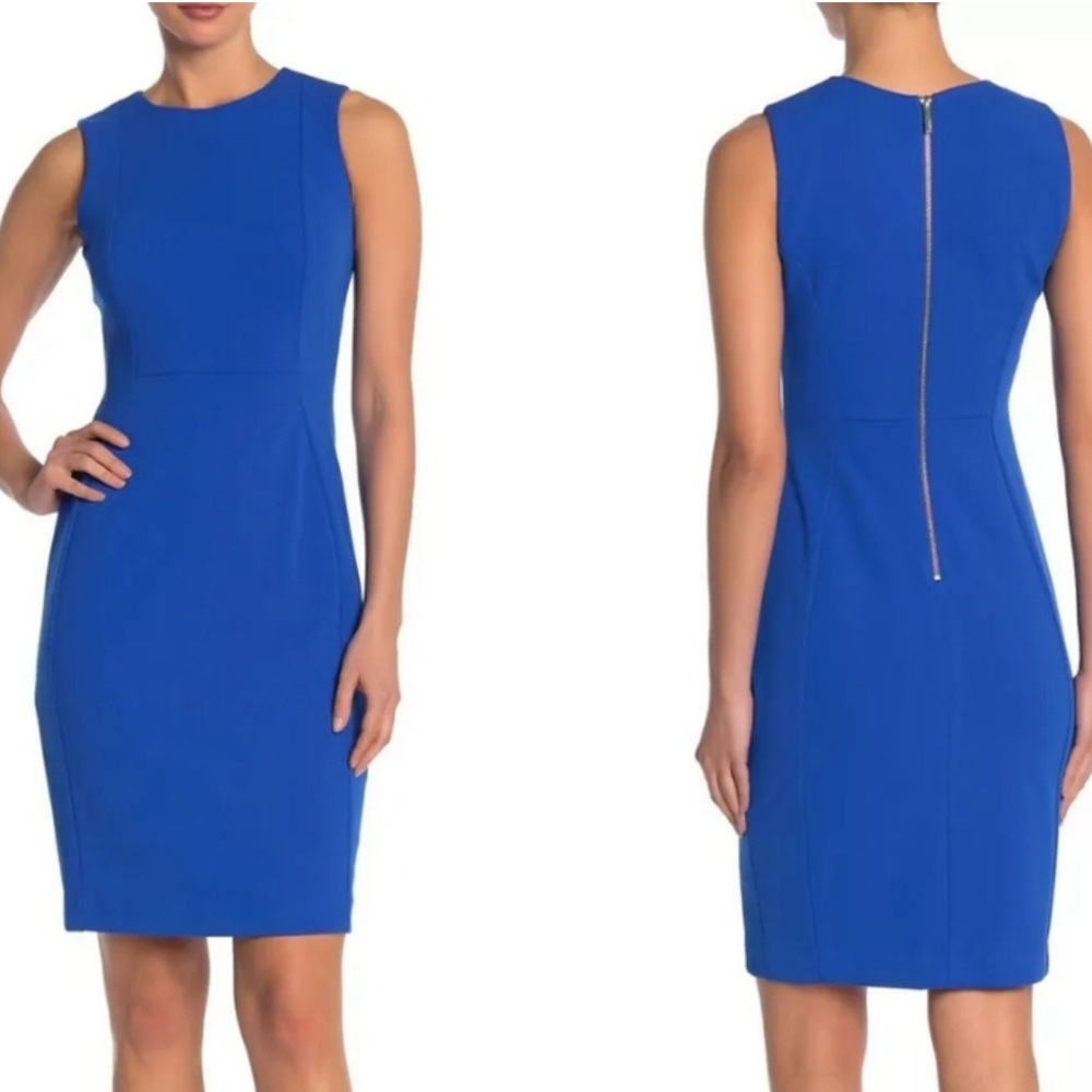 Sleeveless Cobalt Sheath Dress with Back Zip New with Tag